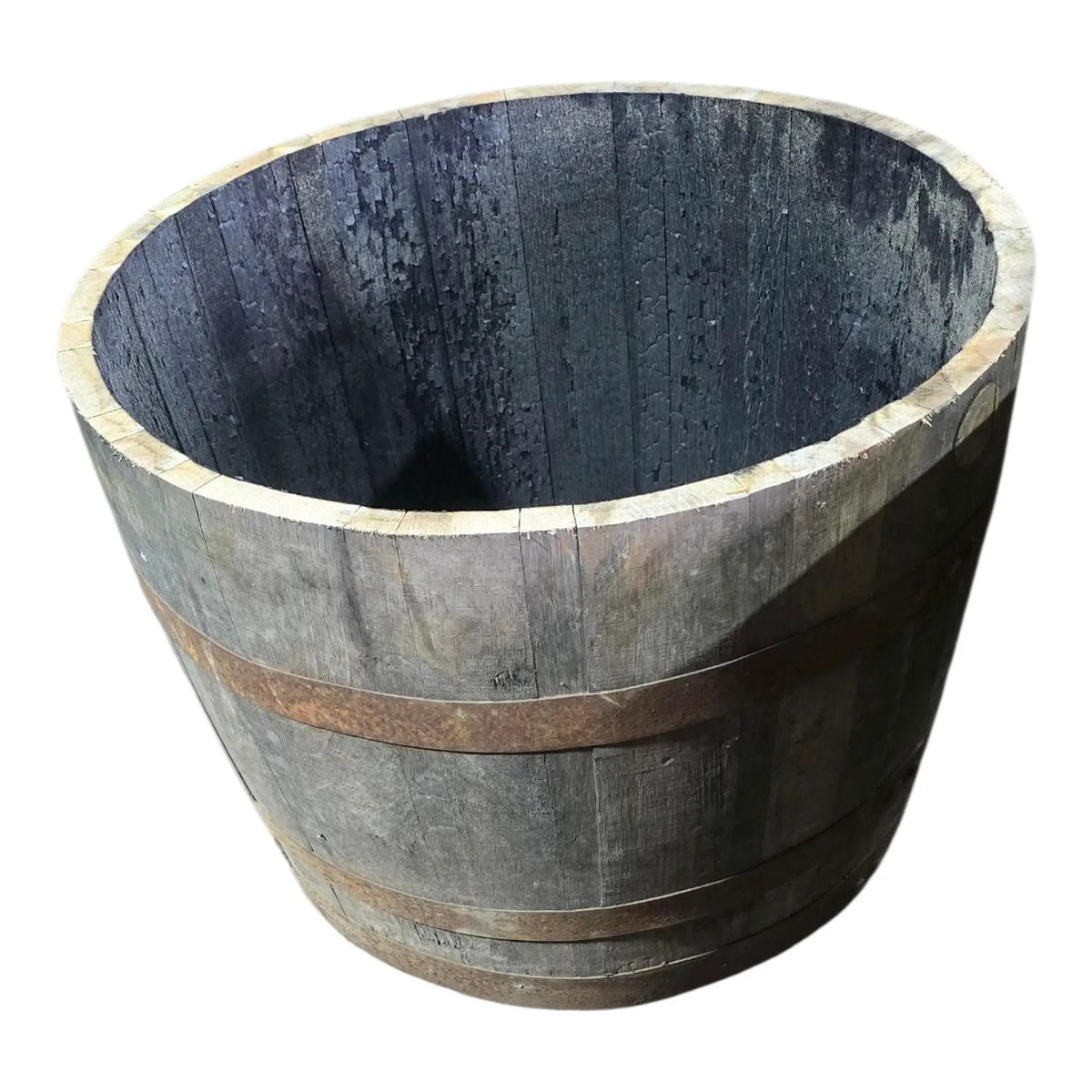 Large Oak Reclaimed Whisky Barrel Planter Pot 50cm Outdoor Garden Decor Patio - SGP Garden Ltd