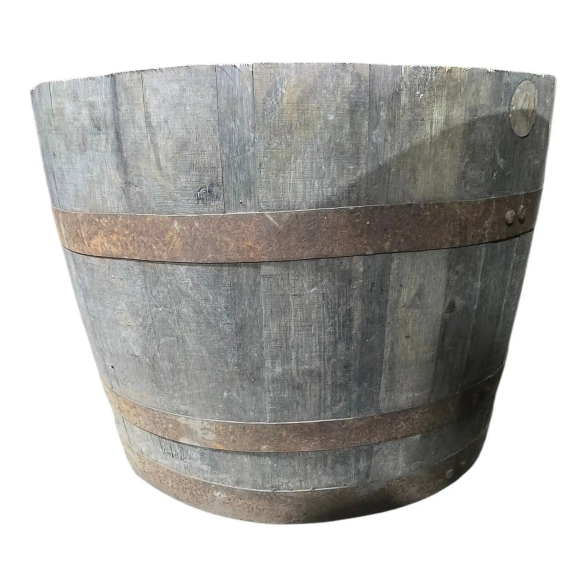 Large Oak Reclaimed Whisky Barrel Planter Pot 50cm Outdoor Garden Decor Patio - SGP Garden Ltd