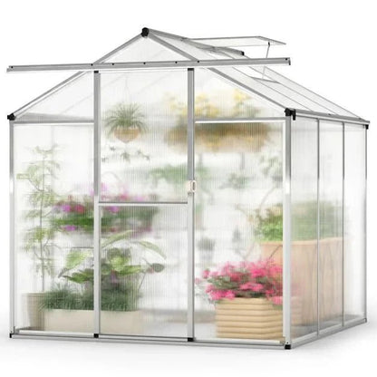 Large Walk‑In Polycarbonate Greenhouse (185 × 185 cm / 244 × 185 cm) - SGP Garden Ltd