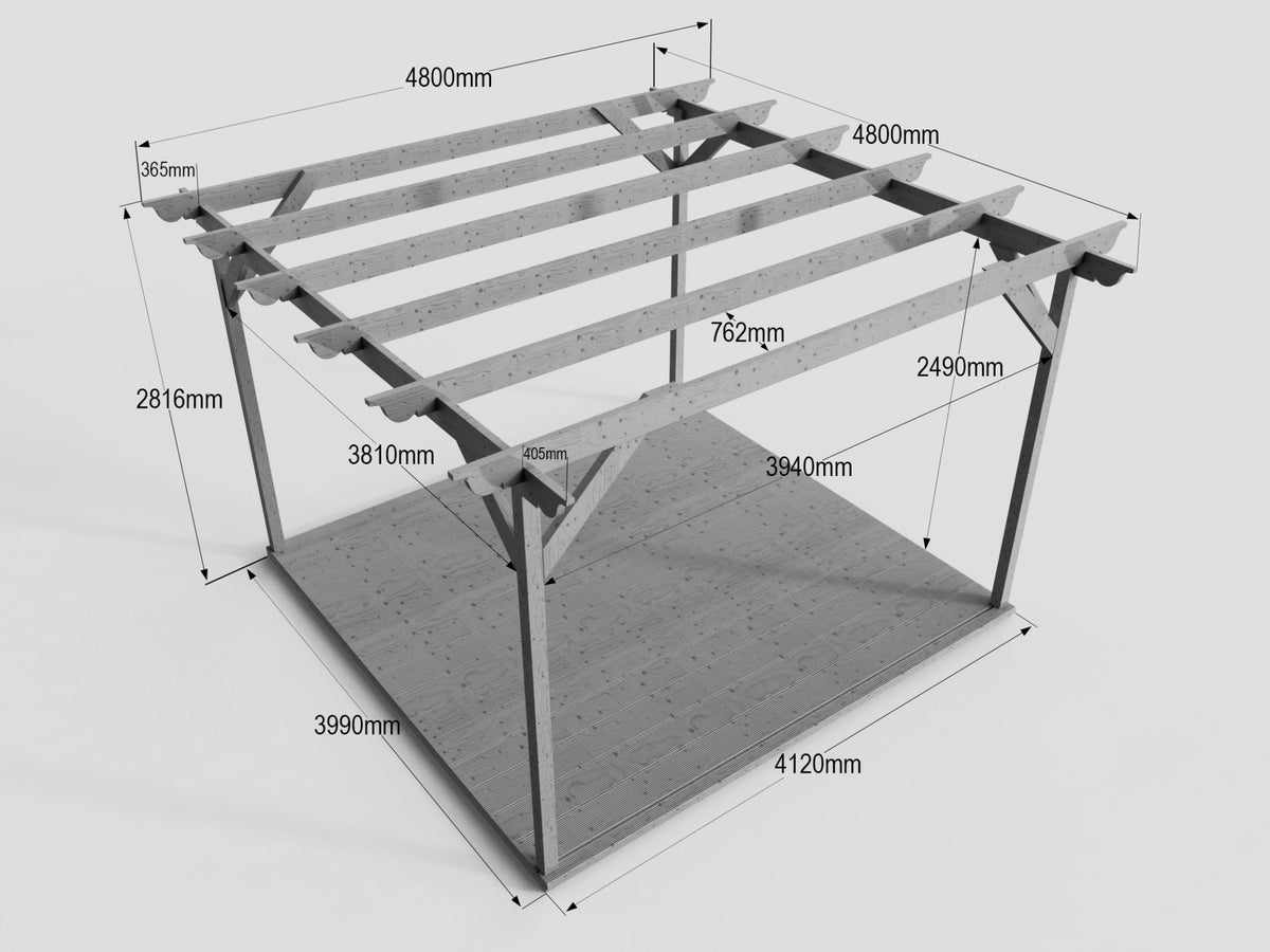 Longhorn Wooden Pergola and Decking Kit - SGP Garden Ltd