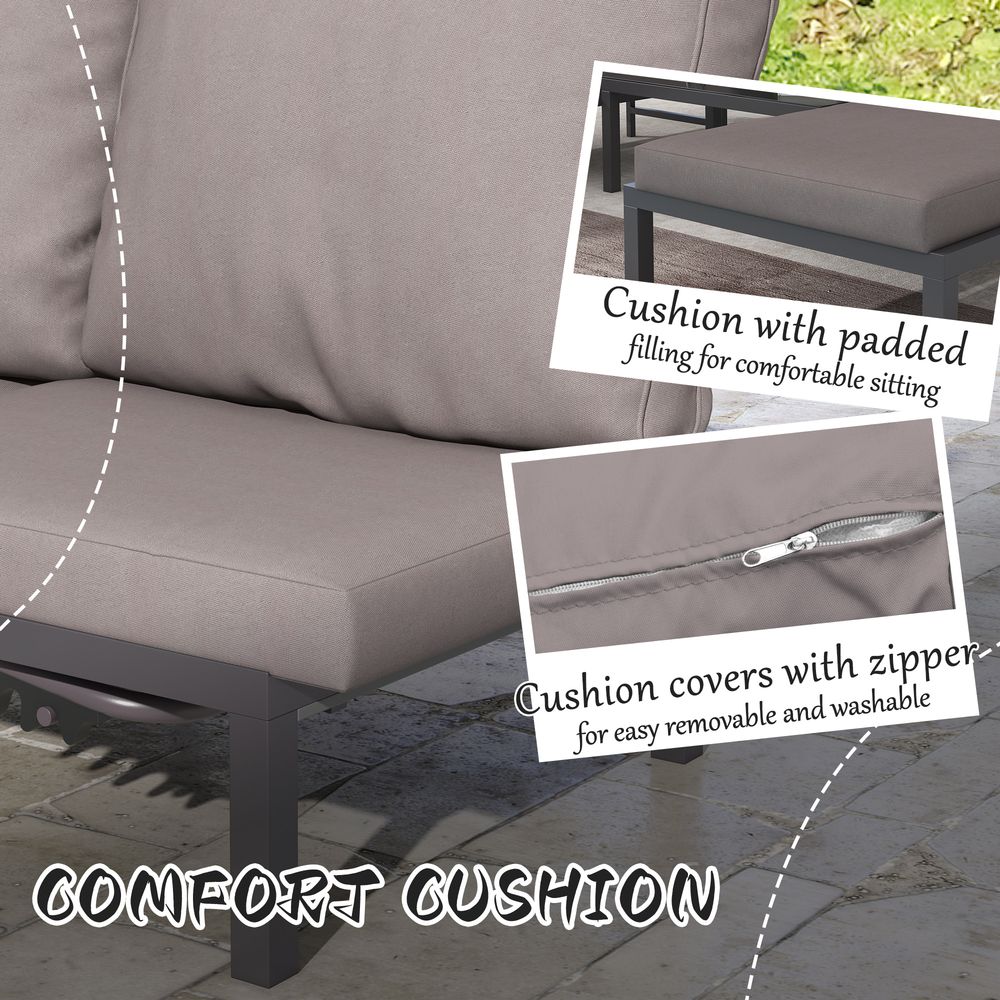 Luxury Outdoor Rattan Lounge Set, 2 Recliners+Table, Grey - SGP Garden Ltd