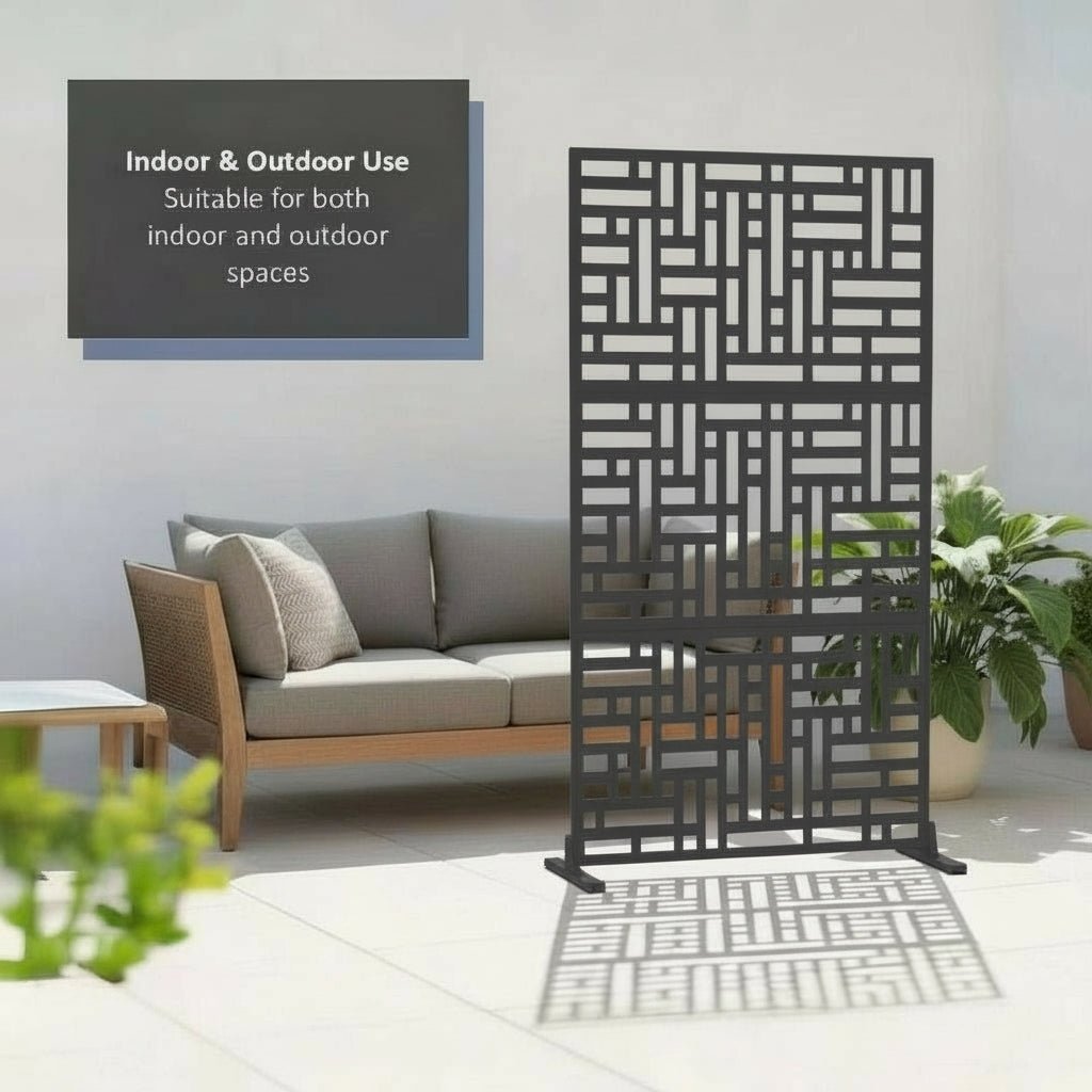 Metal Indoor/Outdoor Privacy Screen 90cm x 180cm - Maze - SGP Garden Ltd