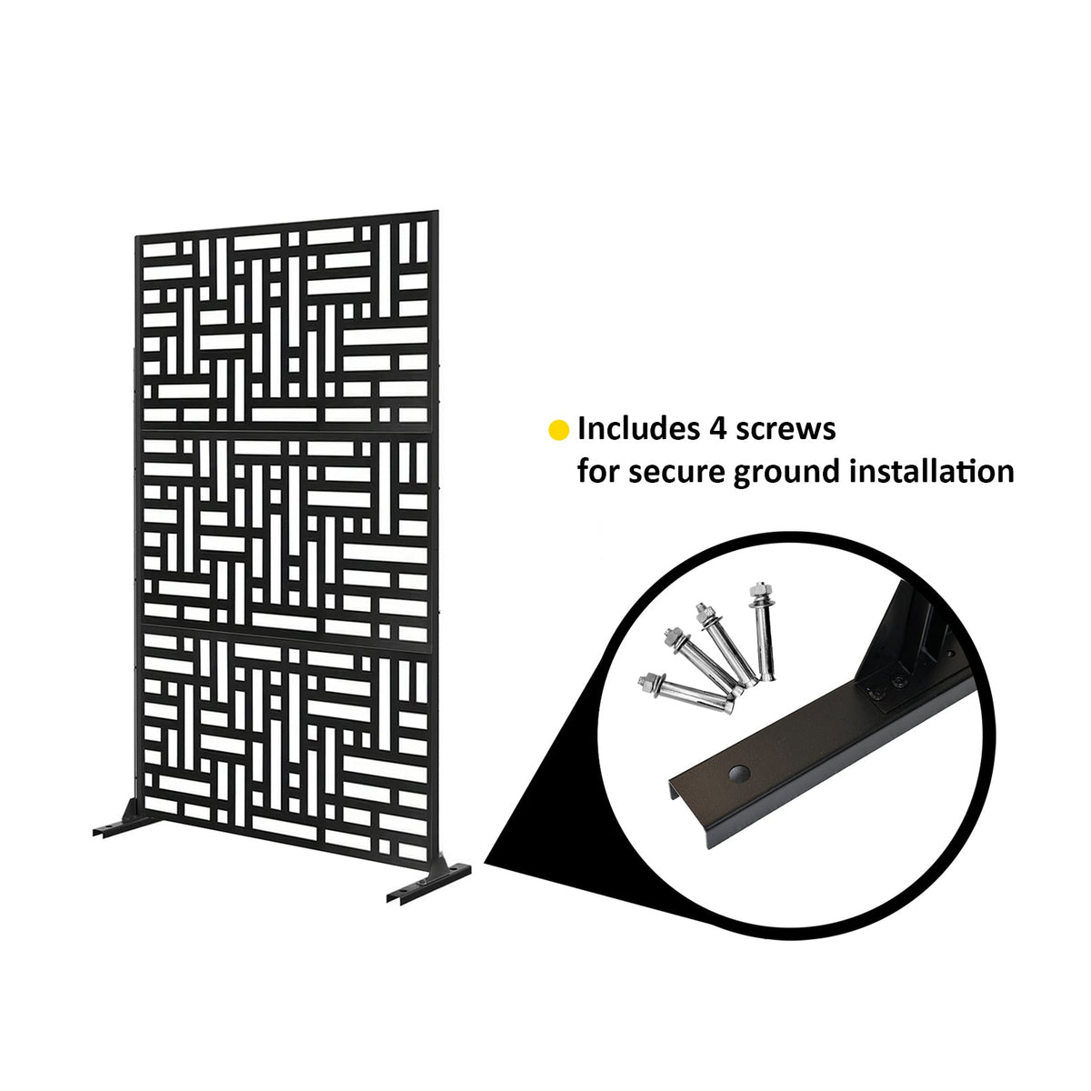 Metal Indoor/Outdoor Privacy Screen 90cm x 180cm - Maze - SGP Garden Ltd