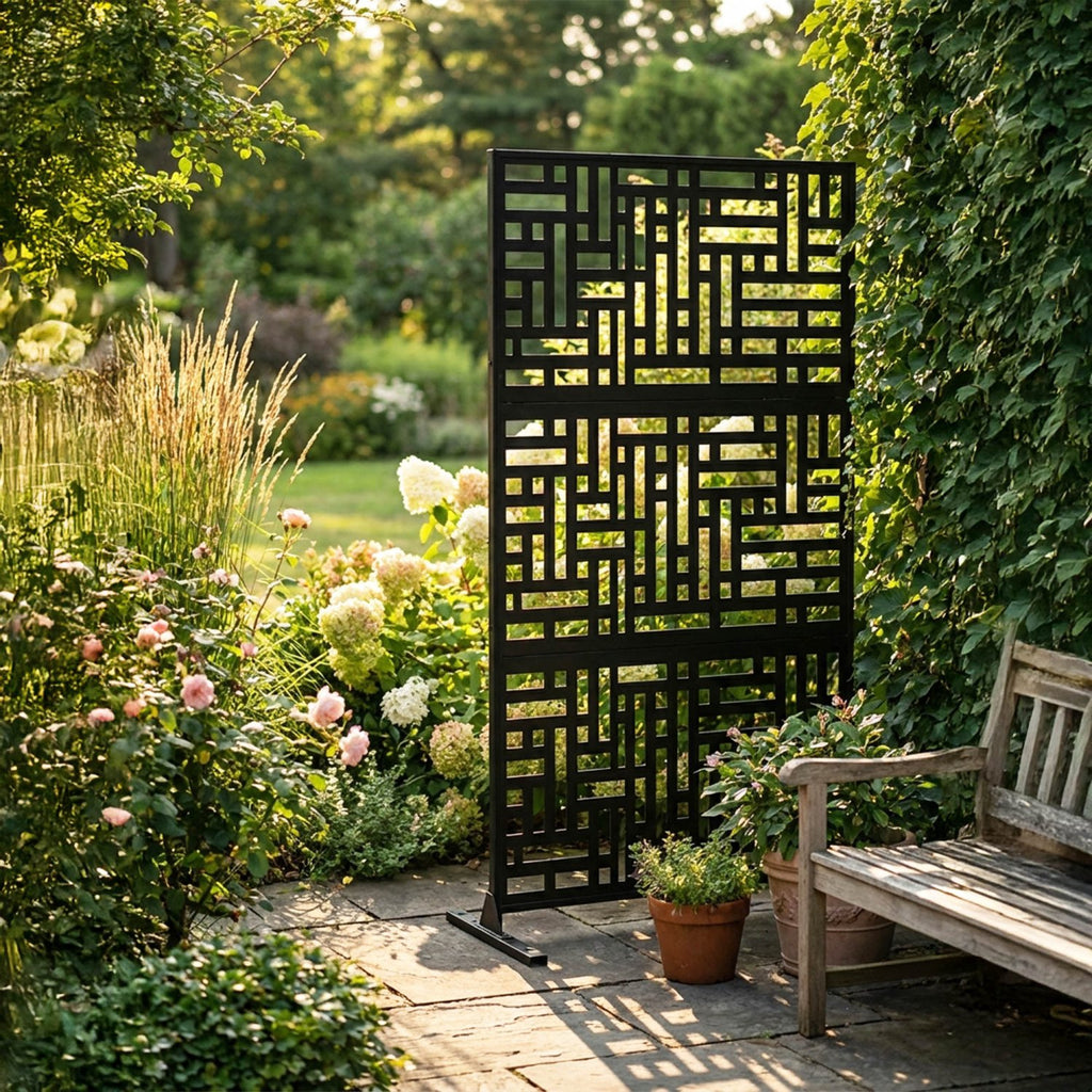 Metal Indoor/Outdoor Privacy Screen 90cm x 180cm - Maze - SGP Garden Ltd