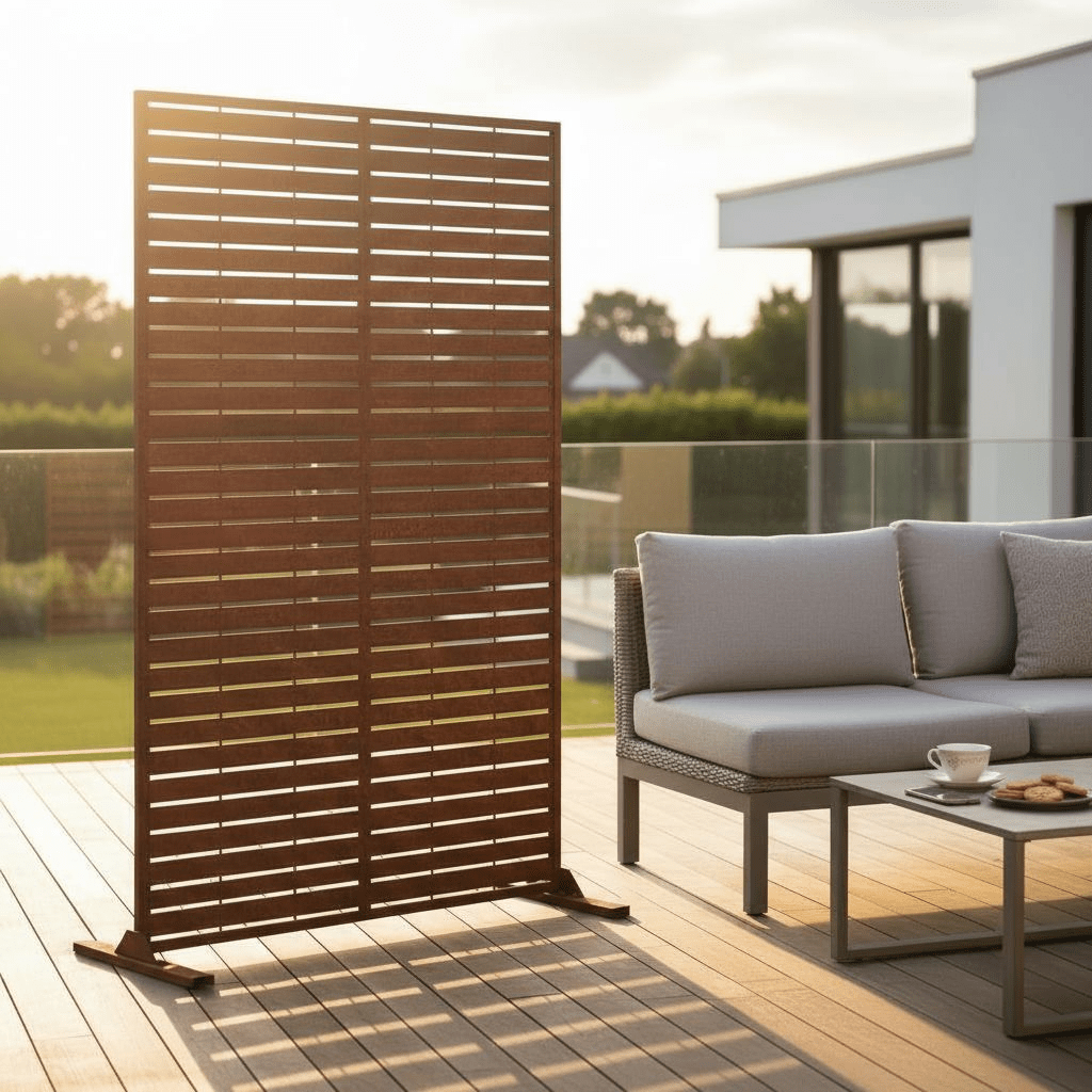 Metal Indoor/Outdoor Privacy Screen 90cm x 180cm - Slats - SGP Garden Ltd