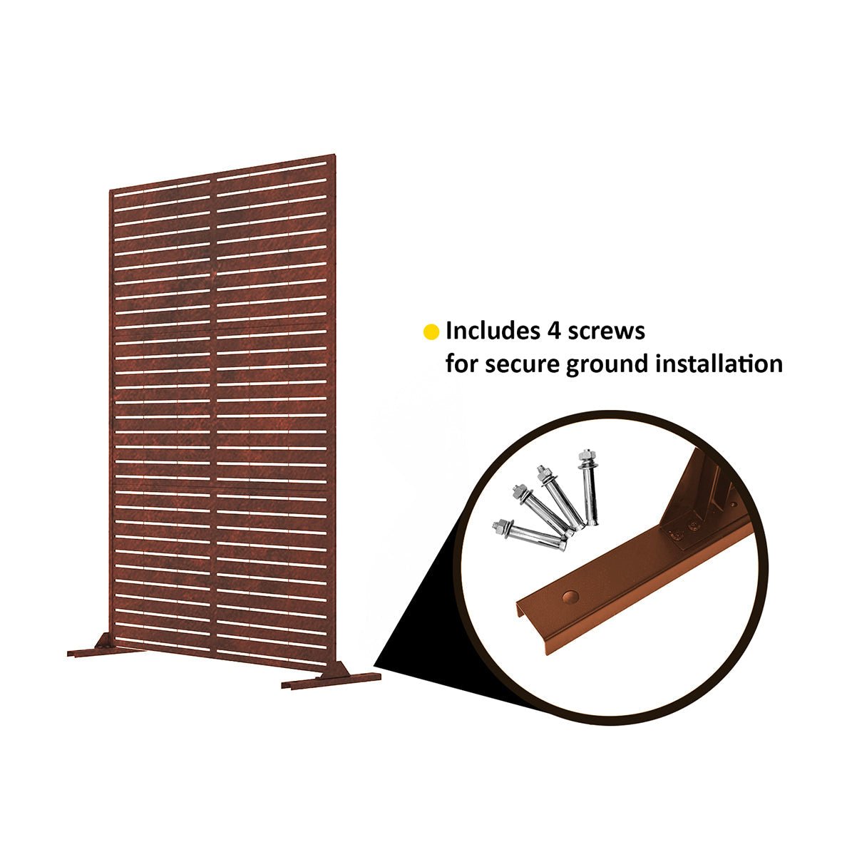 Metal Indoor/Outdoor Privacy Screen 90cm x 180cm - Slats - SGP Garden Ltd