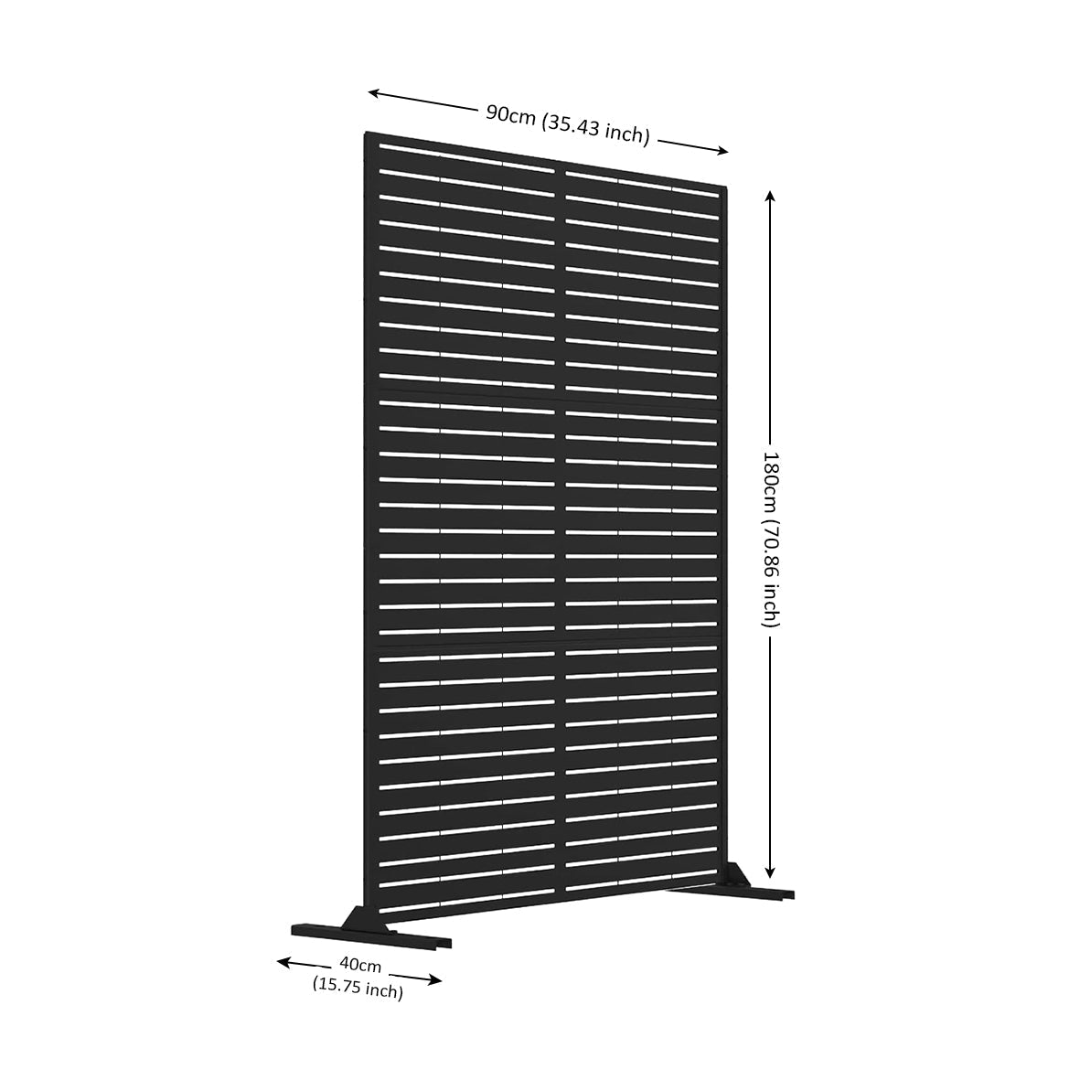 Metal Indoor/Outdoor Privacy Screen 90cm x 180cm - Slats - SGP Garden Ltd