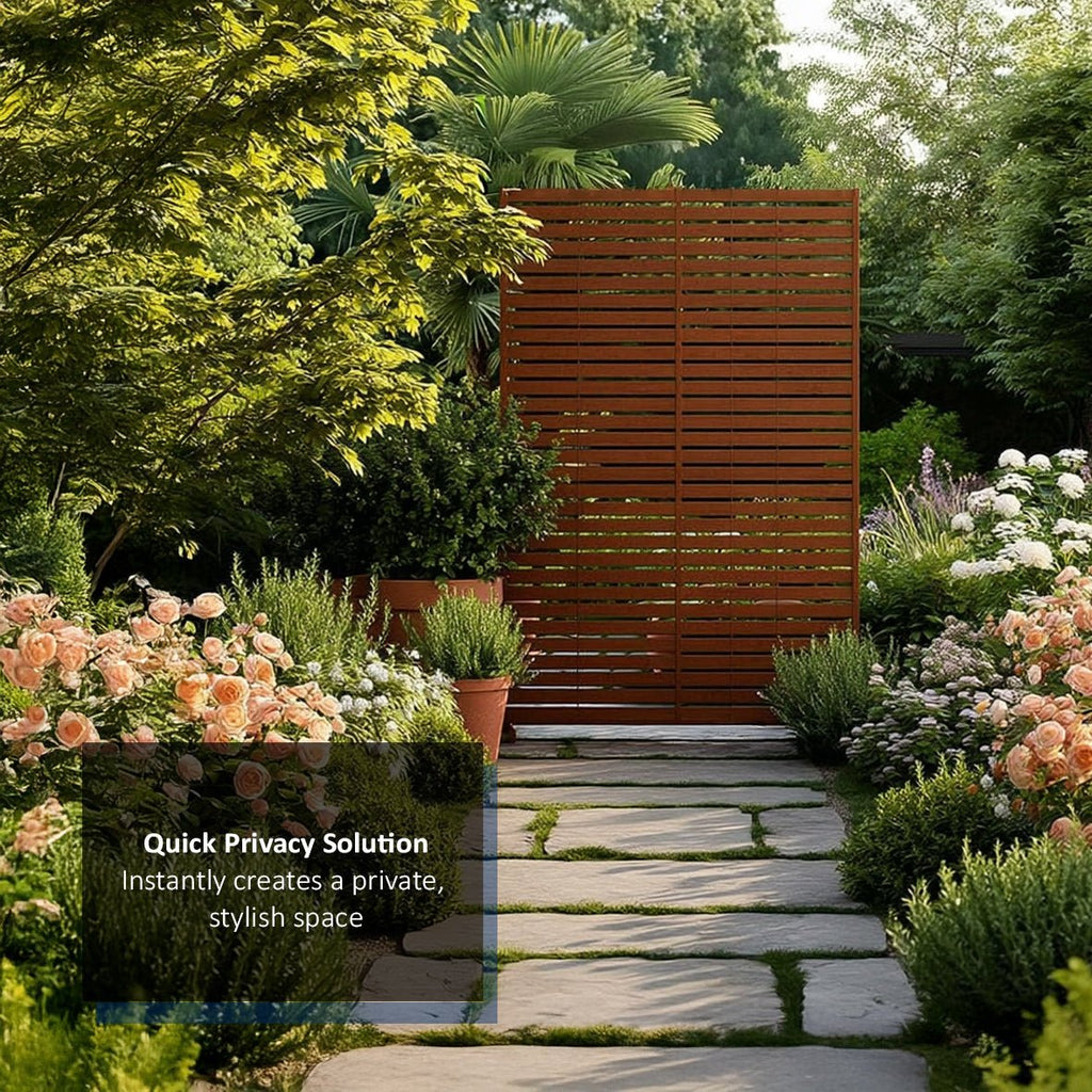 Metal Indoor/Outdoor Privacy Screen 90cm x 180cm - Slats - SGP Garden Ltd