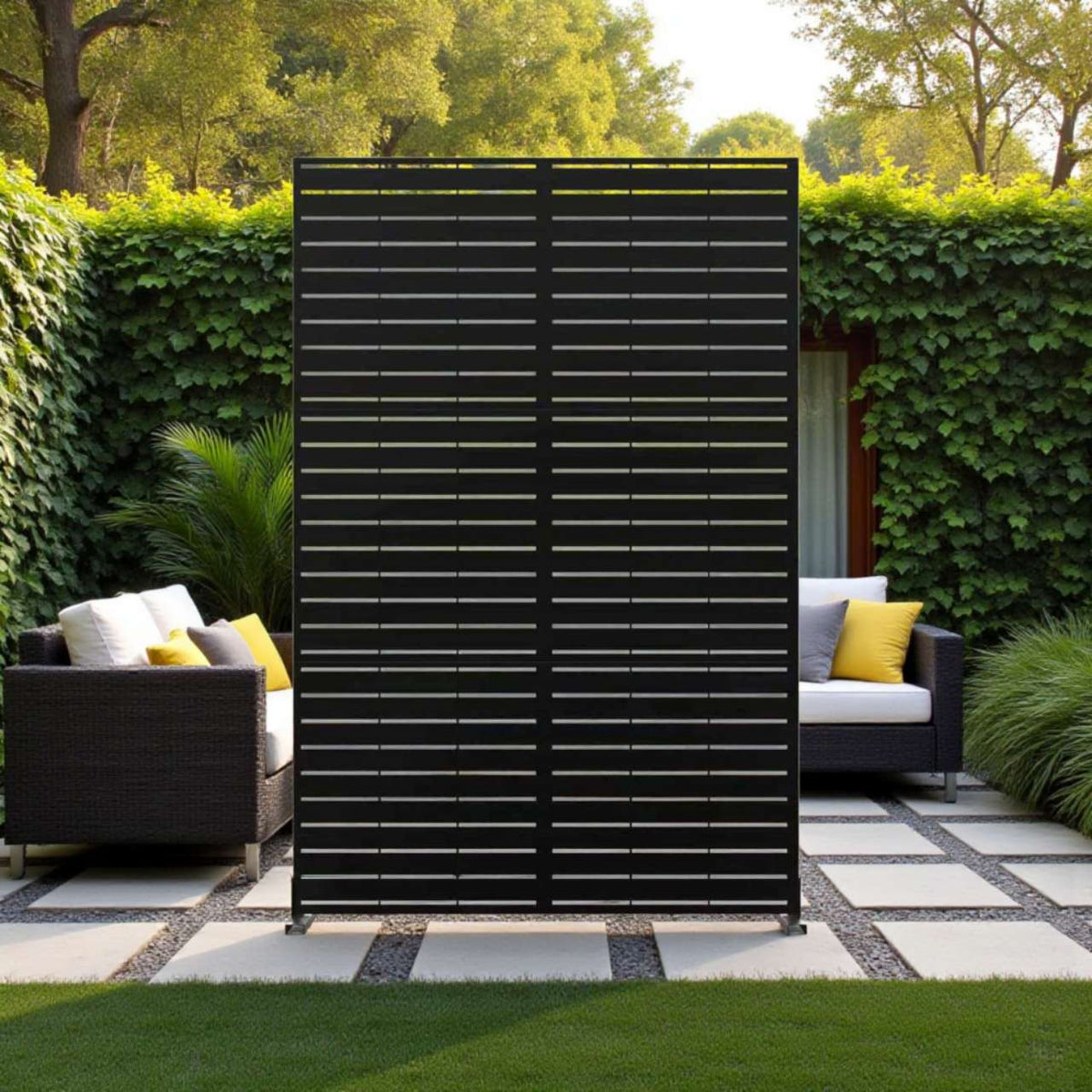 Metal Indoor/Outdoor Privacy Screen 90cm x 180cm - Slats - SGP Garden Ltd