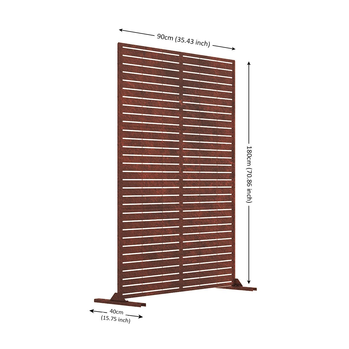 Metal Indoor/Outdoor Privacy Screen 90cm x 180cm - Slats - SGP Garden Ltd