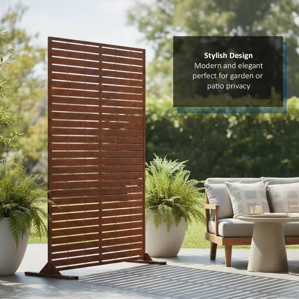 Metal Indoor/Outdoor Privacy Screen 90cm x 180cm - Slats - SGP Garden Ltd