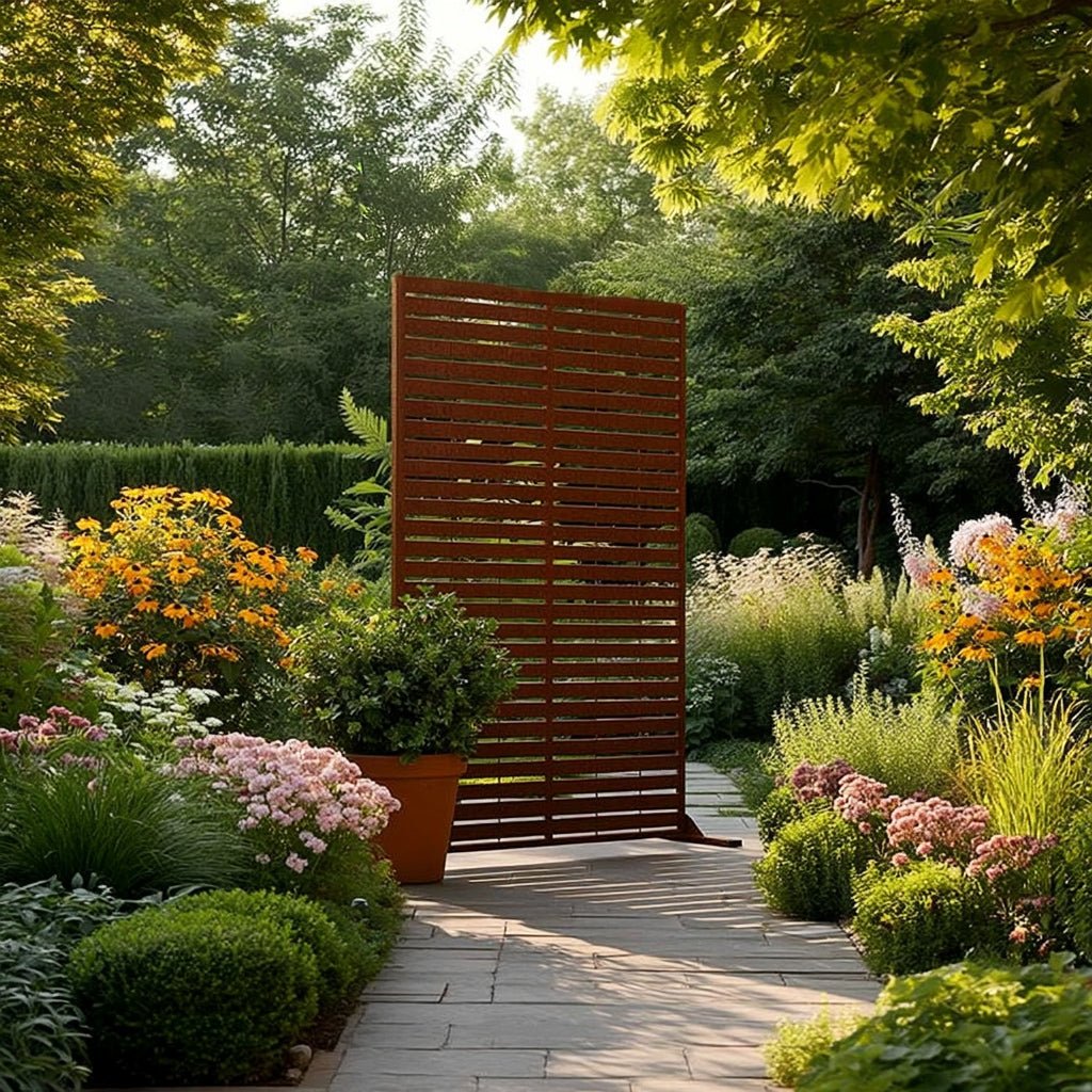 Metal Indoor/Outdoor Privacy Screen 90cm x 180cm - Slats - SGP Garden Ltd