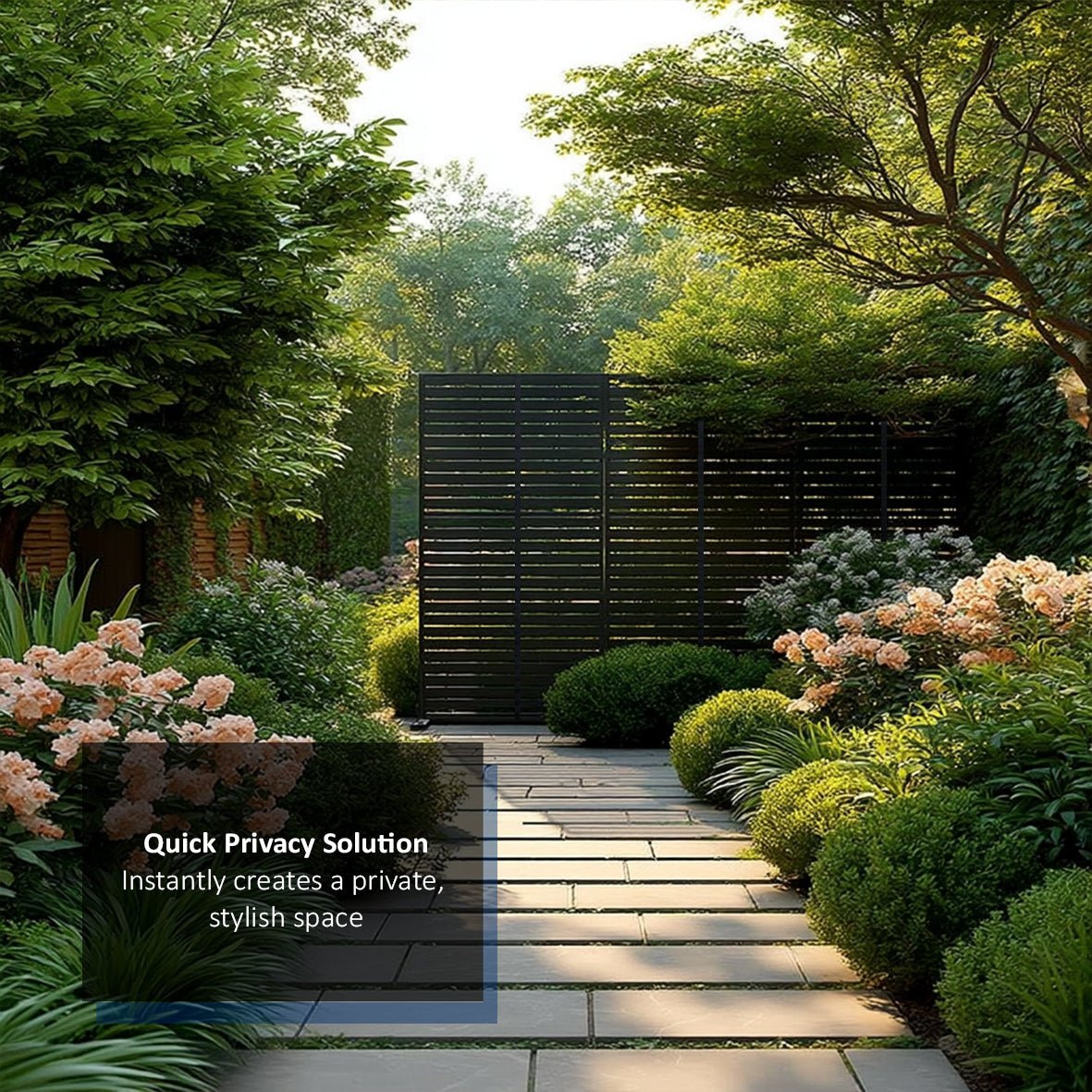 Metal Indoor/Outdoor Privacy Screen 90cm x 180cm - Slats - SGP Garden Ltd