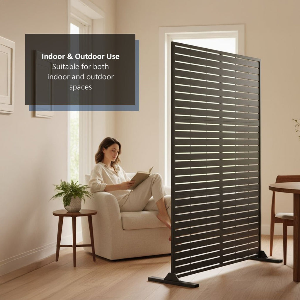 Metal Indoor/Outdoor Privacy Screen 90cm x 180cm - Slats - SGP Garden Ltd