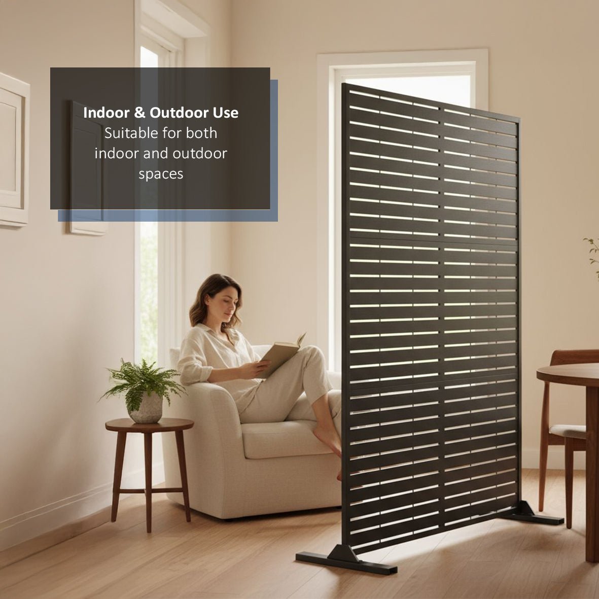 Metal Indoor/Outdoor Privacy Screen 90cm x 180cm - Slats - SGP Garden Ltd