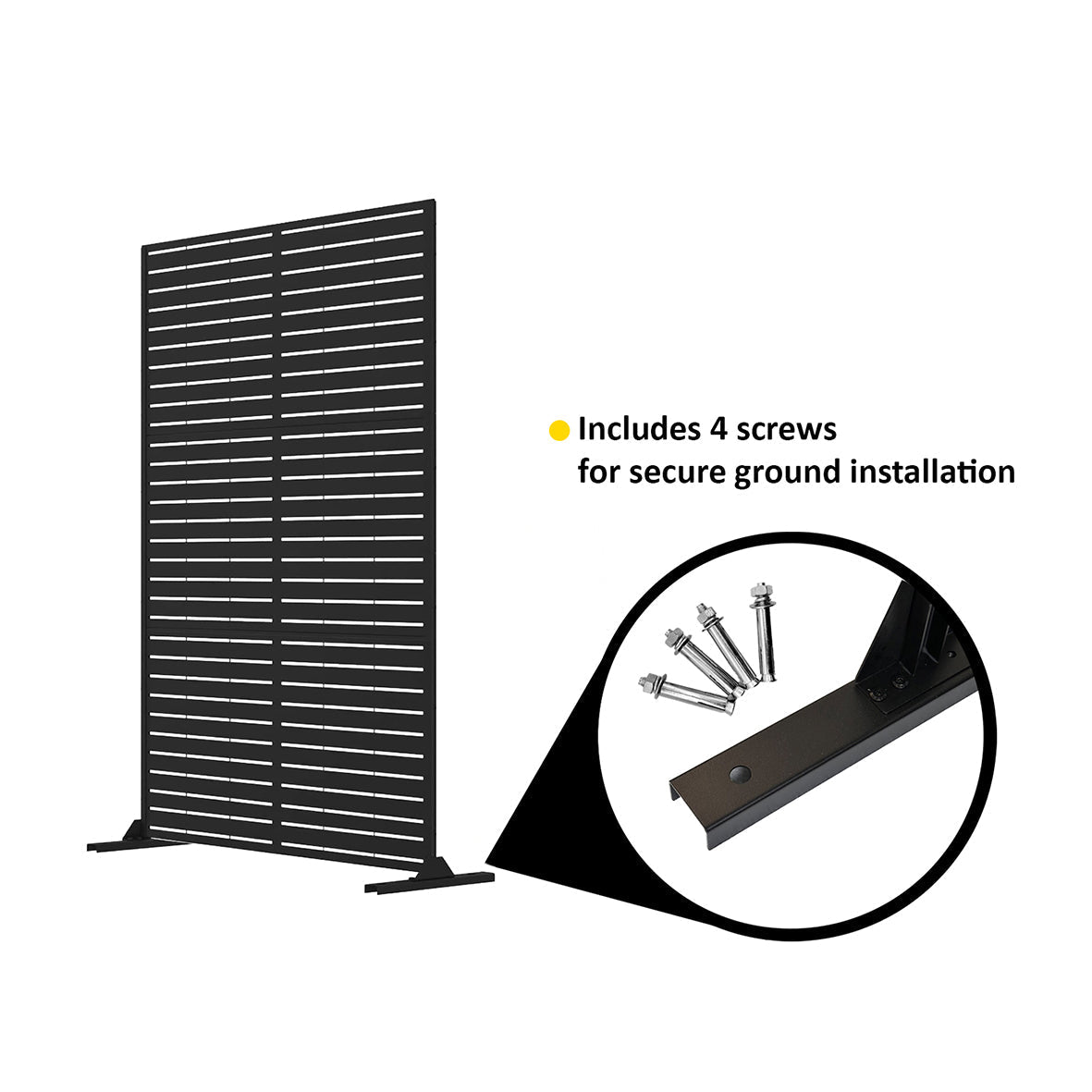 Metal Indoor/Outdoor Privacy Screen 90cm x 180cm - Slats - SGP Garden Ltd