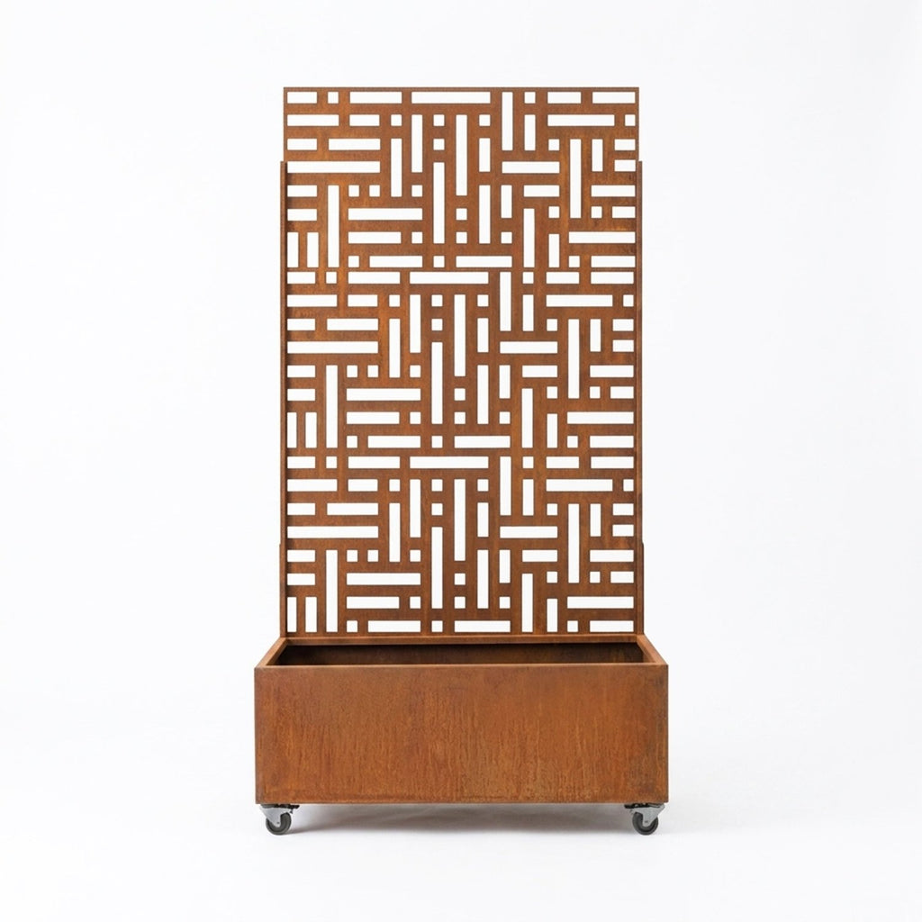 Metal Indoor/Outdoor Privacy Screen with Plant Pot - Maze - SGP Garden Ltd