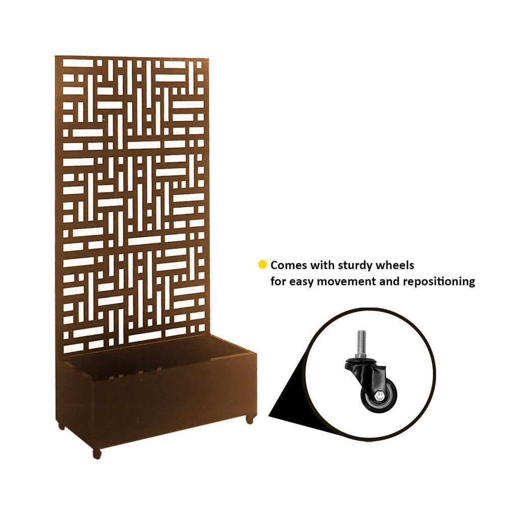 Metal Indoor/Outdoor Privacy Screen with Plant Pot - Maze - SGP Garden Ltd