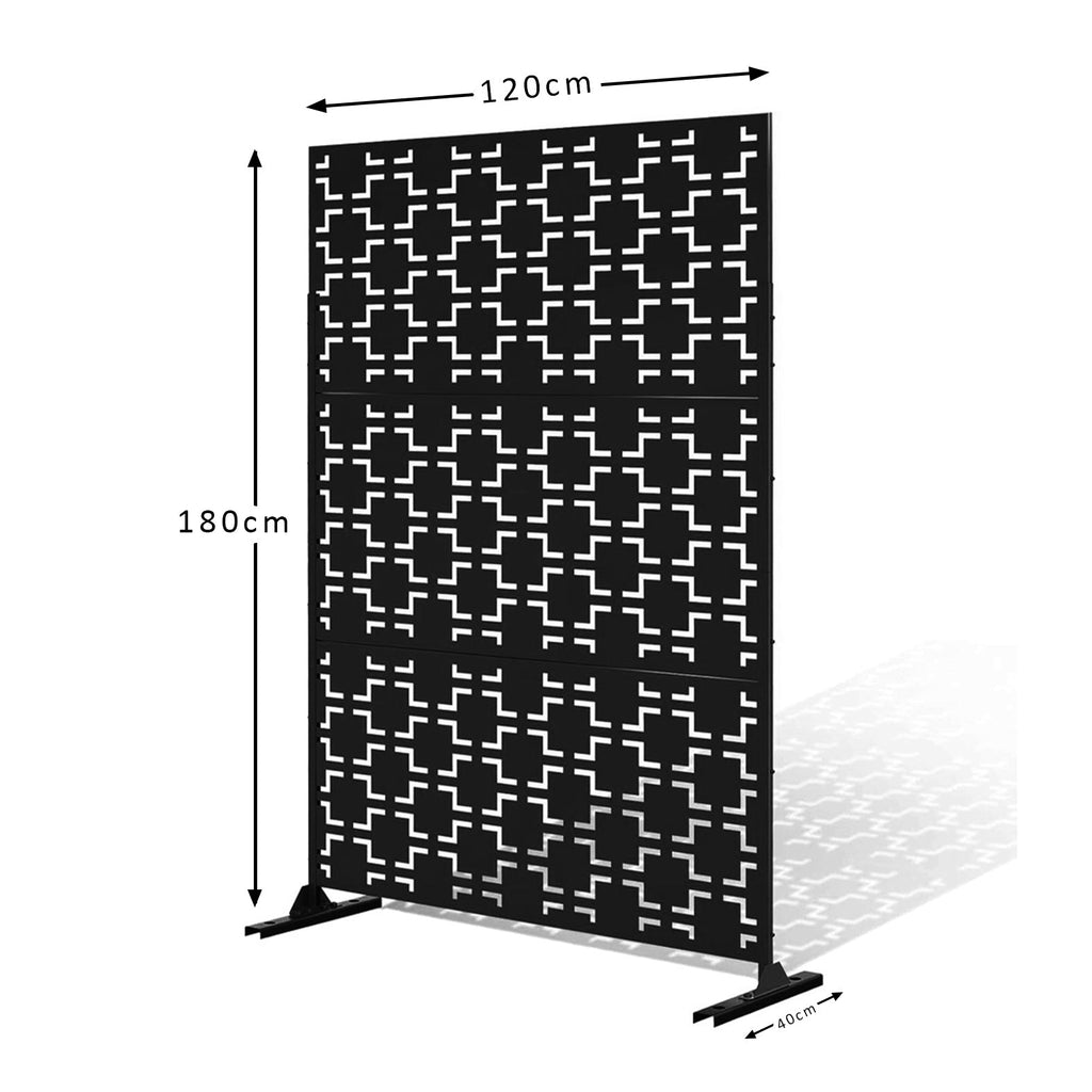 Metal Indoor/Outdoor Privacy Screen with Stand 120cm x 180cm - Squares - SGP Garden Ltd