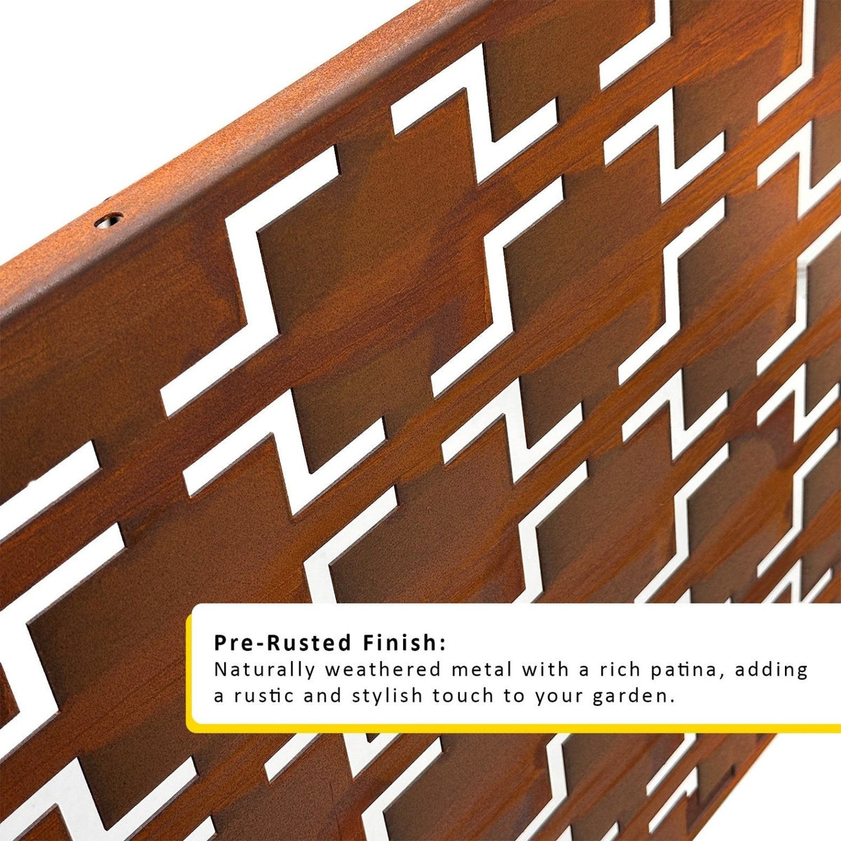 Metal Indoor/Outdoor Privacy Screen with Stand 120cm x 180cm - Squares - SGP Garden Ltd
