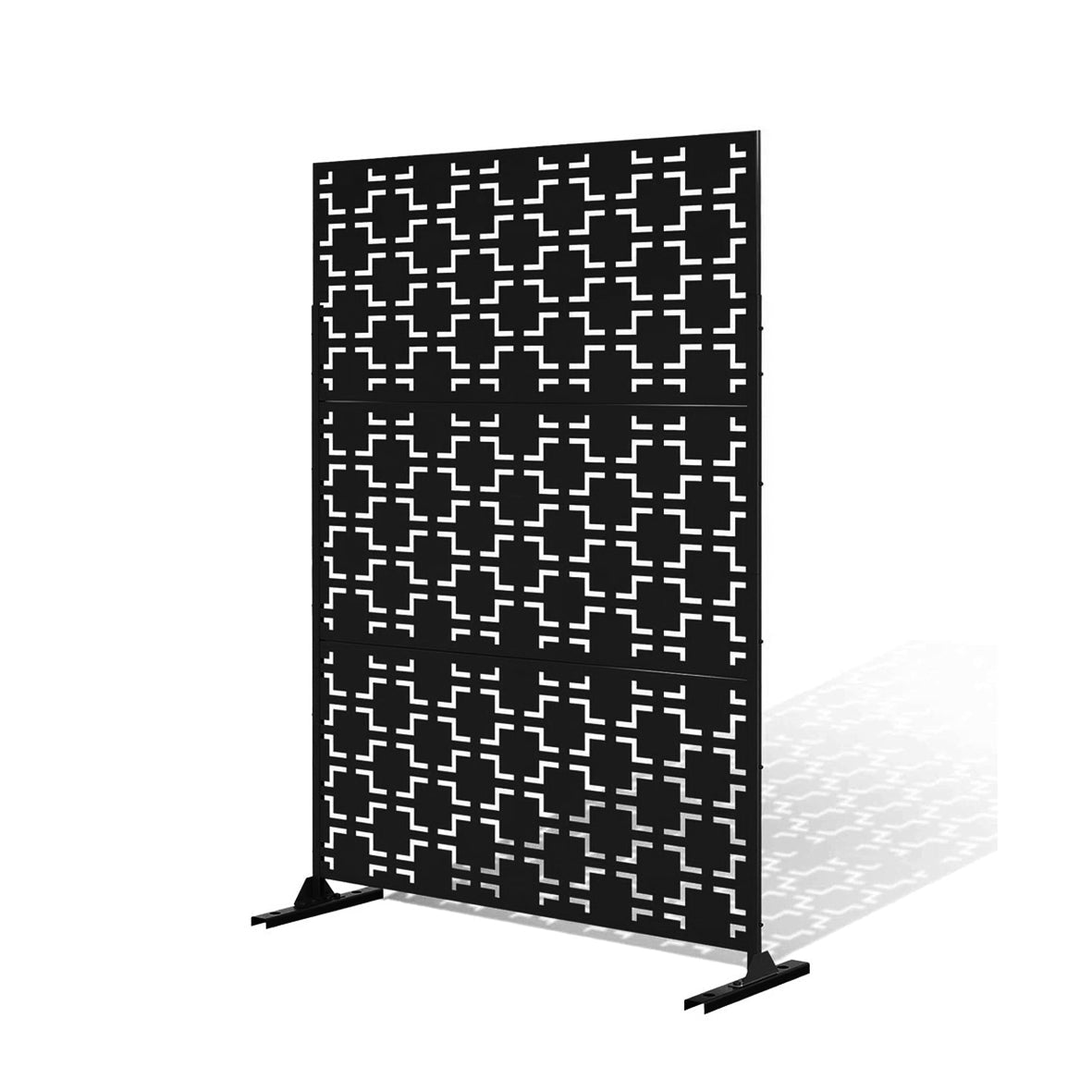 Metal Indoor/Outdoor Privacy Screen with Stand 120cm x 180cm - Squares - SGP Garden Ltd