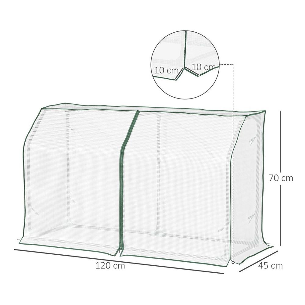 Mini Greenhouse Portable Garden Growhouse with Zipper Design, White - SGP Garden Ltd
