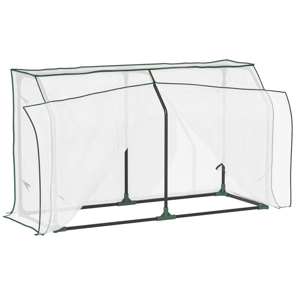 Mini Greenhouse Portable Garden Growhouse with Zipper Design, White - SGP Garden Ltd