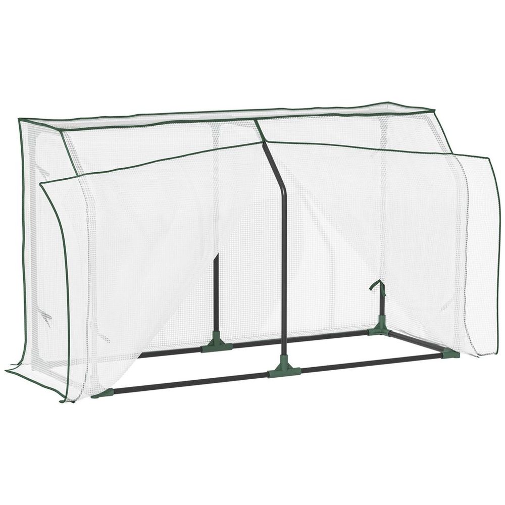 Mini Greenhouse Portable Garden Growhouse with Zipper Design, White - SGP Garden Ltd