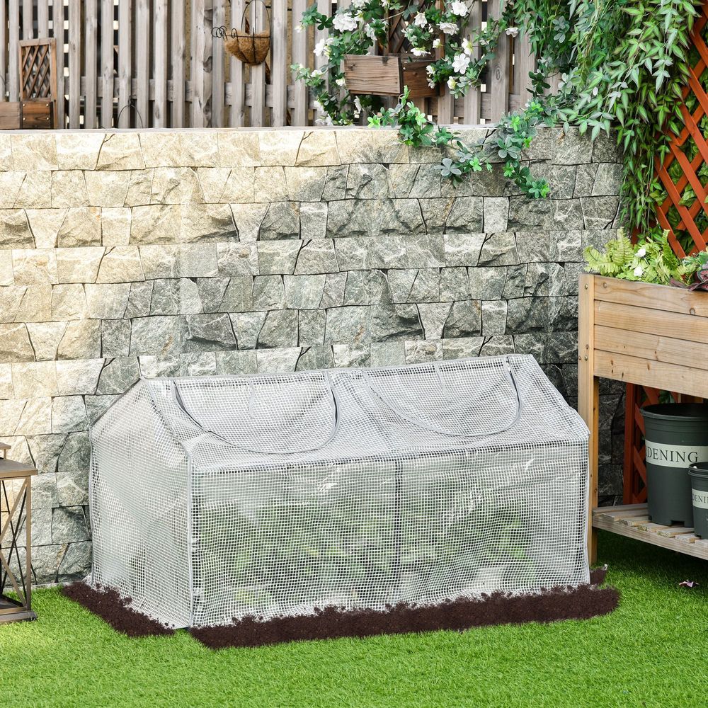 Mini Greenhouse With 2 Windows, Plant Flower Herbs Growing 120cmx60cmx60cm - SGP Garden Ltd