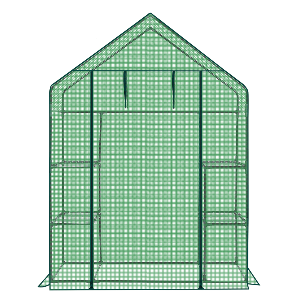 Mini Walk-in Greenhouse with Cover, 56" x 29" x 77", Green