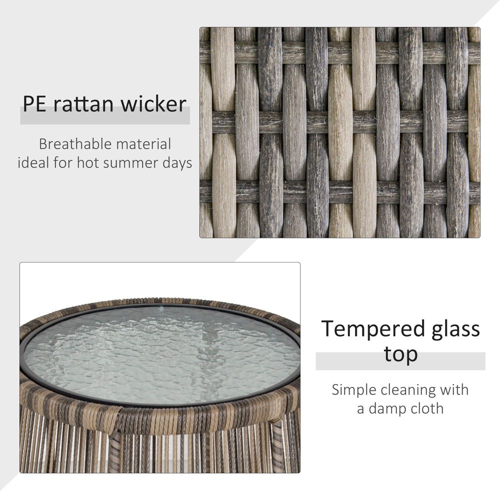 Modern Grey Rattan Patio Set - 3 PCS Outdoor Seating w/ Cushions & Steel Frame - High Quality - SGP Garden Ltd