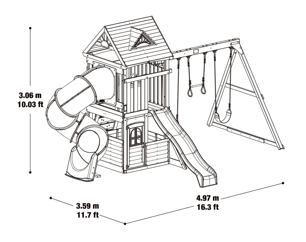 Mountain Peak Wooden Climbing Frame - SGP Garden Ltd