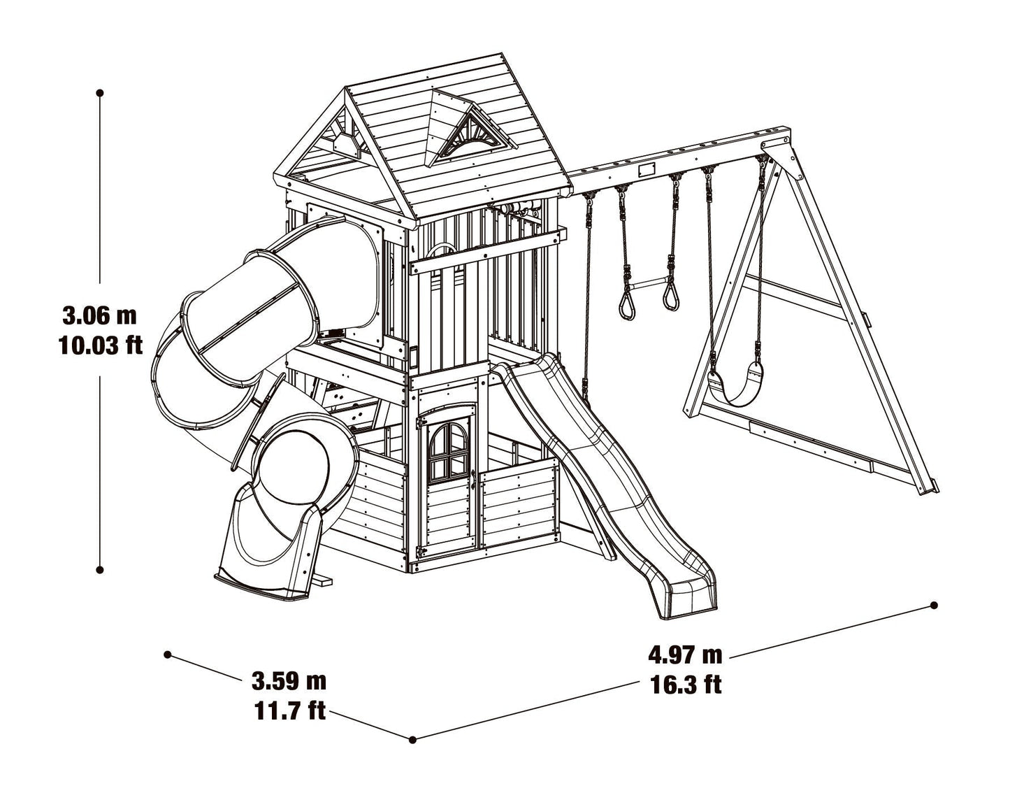 Mountain Peak Wooden Climbing Frame - SGP Garden Ltd