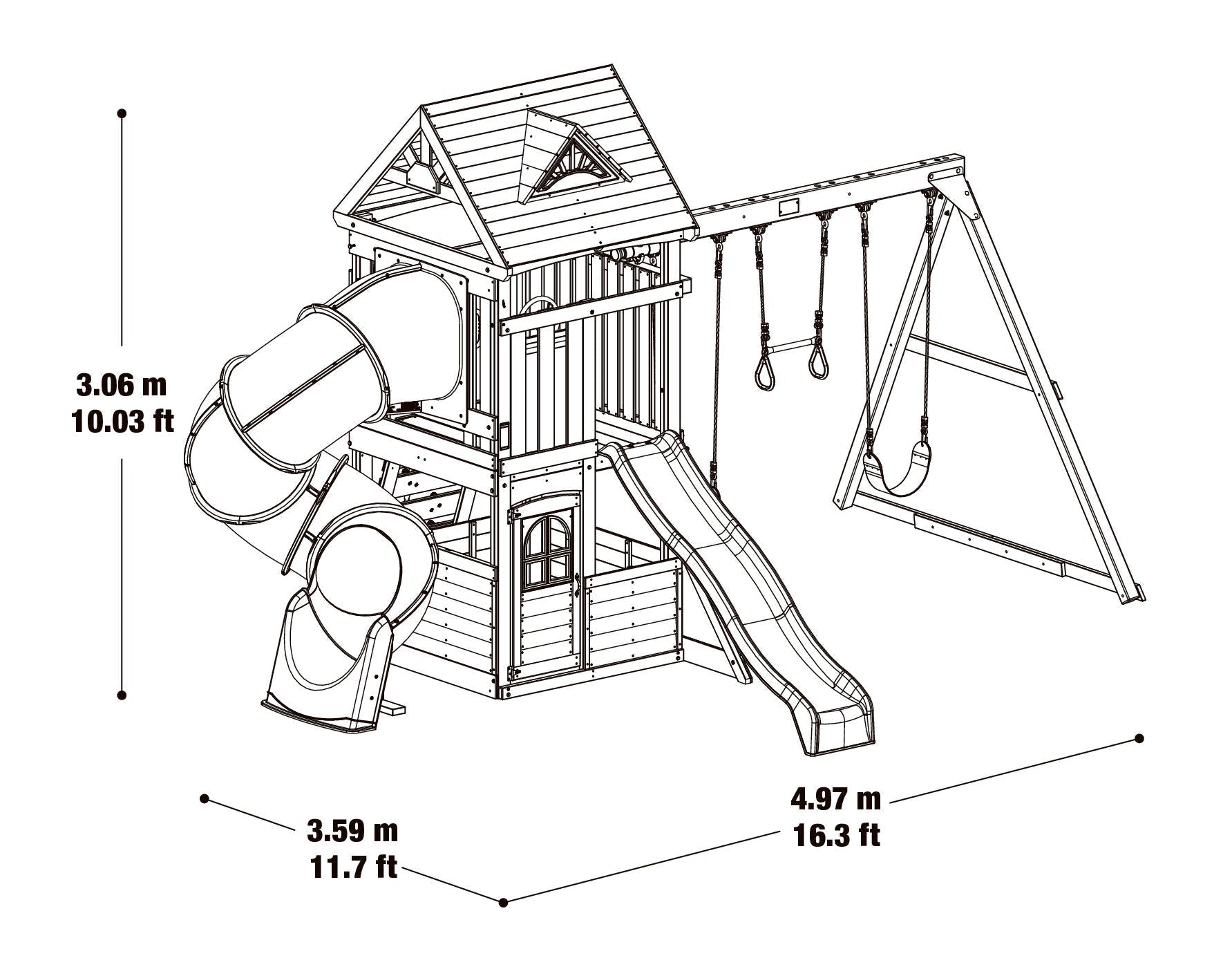 Mountain Peak Wooden Climbing Frame - SGP Garden Ltd