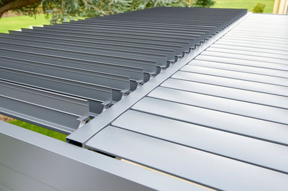 Nexus Pergola Bundle - Grey Aluminium 3m x 3m with LEDs and 3 Screens - SGP Garden Ltd