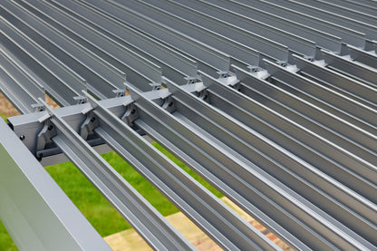 Nexus Pergola Bundle - Grey Aluminium 3m x 3m with LEDs and 3 Screens - SGP Garden Ltd