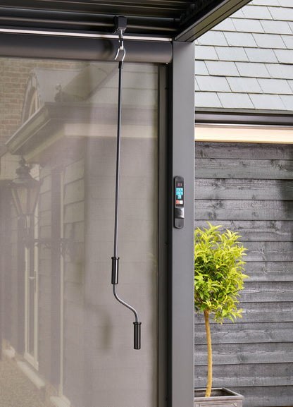 Nexus Pergola Bundle - Grey Aluminium 3m x 3m with LEDs and 3 Screens - SGP Garden Ltd
