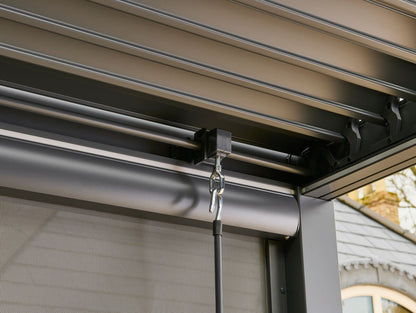 Nexus Pergola Bundle - Grey Aluminium 3m x 4m with LEDs and 3 Screens - SGP Garden Ltd