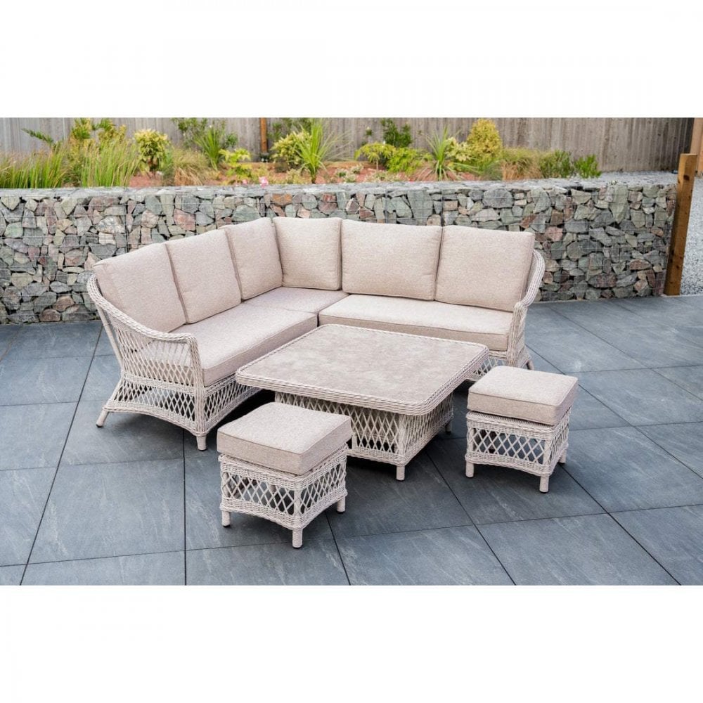 Norfolk Leisure Cotswold Mini Corner Set With Stools And Square Adjustable Table - SGP Garden Ltd