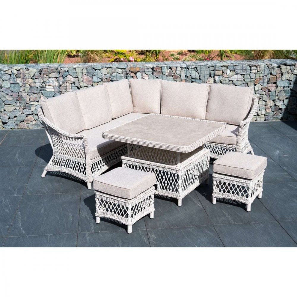 Norfolk Leisure Cotswold Mini Corner Set With Stools And Square Adjustable Table - SGP Garden Ltd