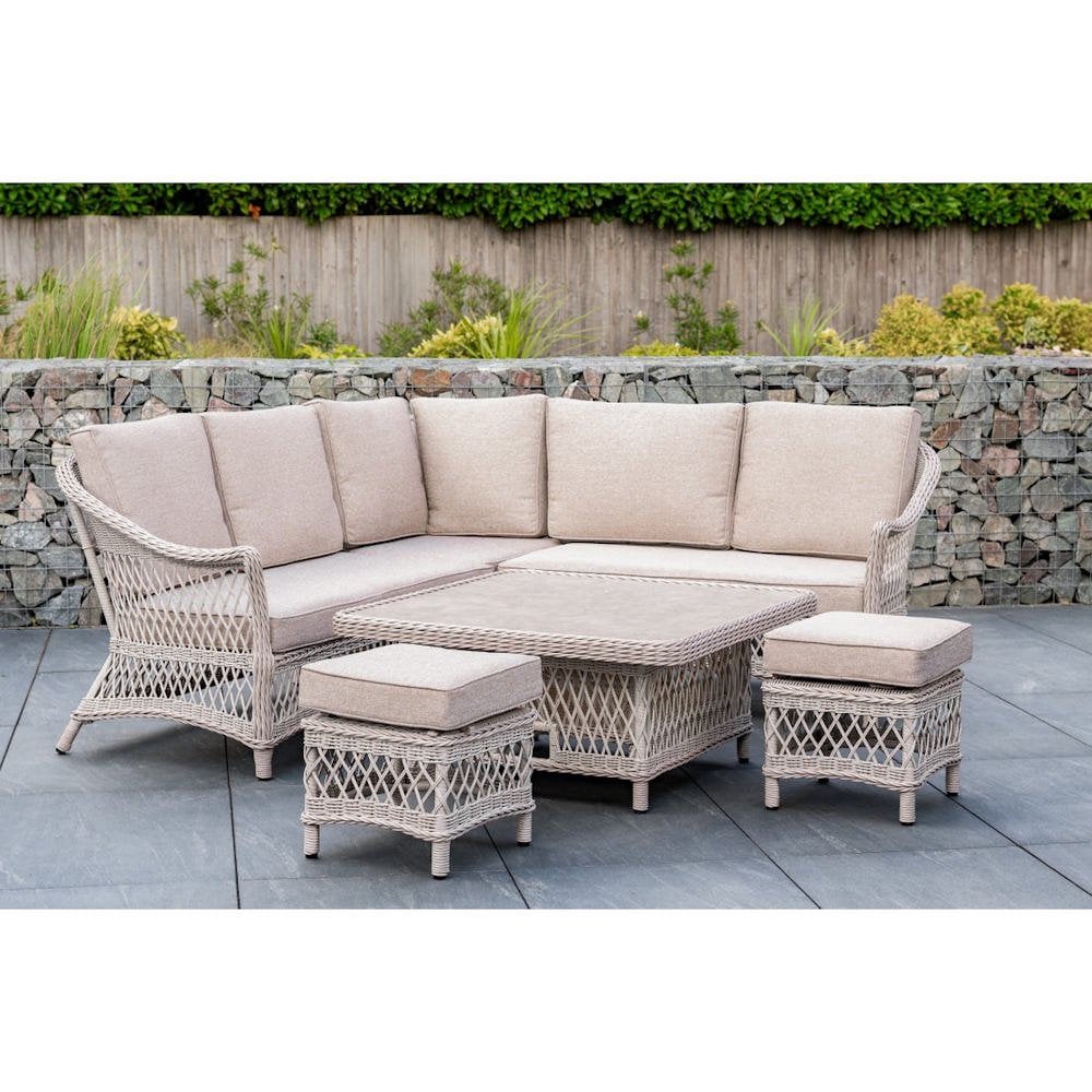 Norfolk Leisure Cotswold Mini Corner Set With Stools And Square Adjustable Table - SGP Garden Ltd