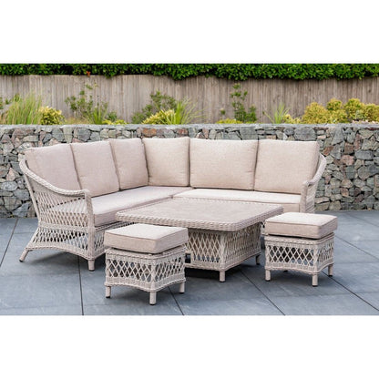 Norfolk Leisure Cotswold Mini Corner Set With Stools And Square Adjustable Table - SGP Garden Ltd