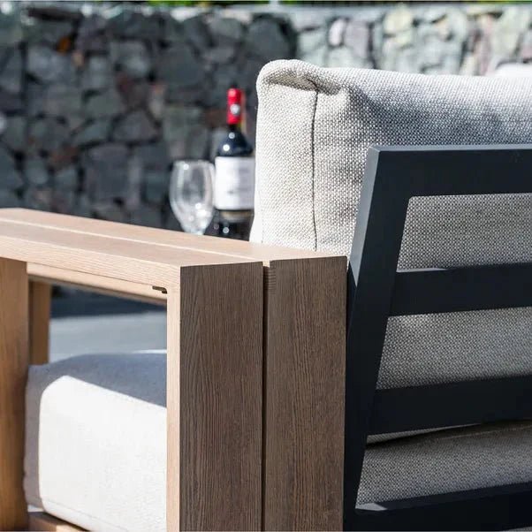 Norfolk Leisure Darlington Wood‑Look Aluminium Corner Set - SGP Garden Ltd