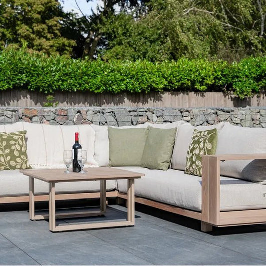 Norfolk Leisure Darlington Wood‑Look Aluminium Corner Set - SGP Garden Ltd