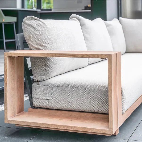 Norfolk Leisure Darlington Wood‑Look Aluminium Corner Set - SGP Garden Ltd