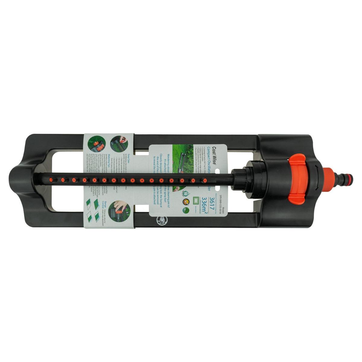 Oscillating Sprinkler Cost Wise Black Orange Outdoor Watering Kit Lawn Sprinkler - SGP Garden Ltd