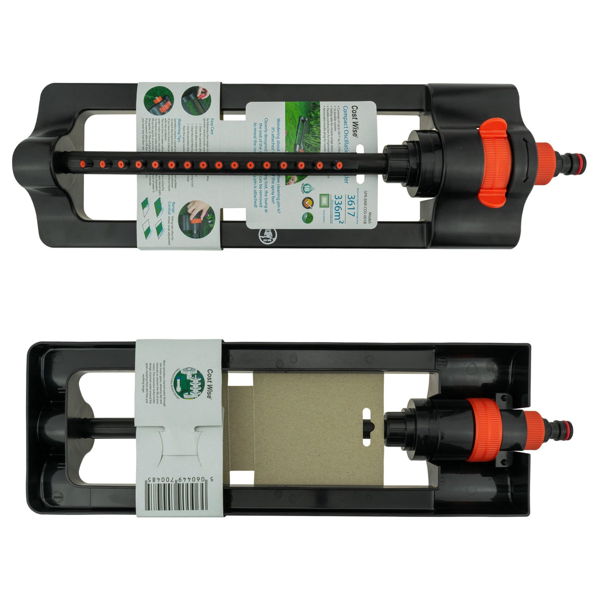 Oscillating Sprinkler Cost Wise Black Orange Outdoor Watering Kit Lawn Sprinkler - SGP Garden Ltd