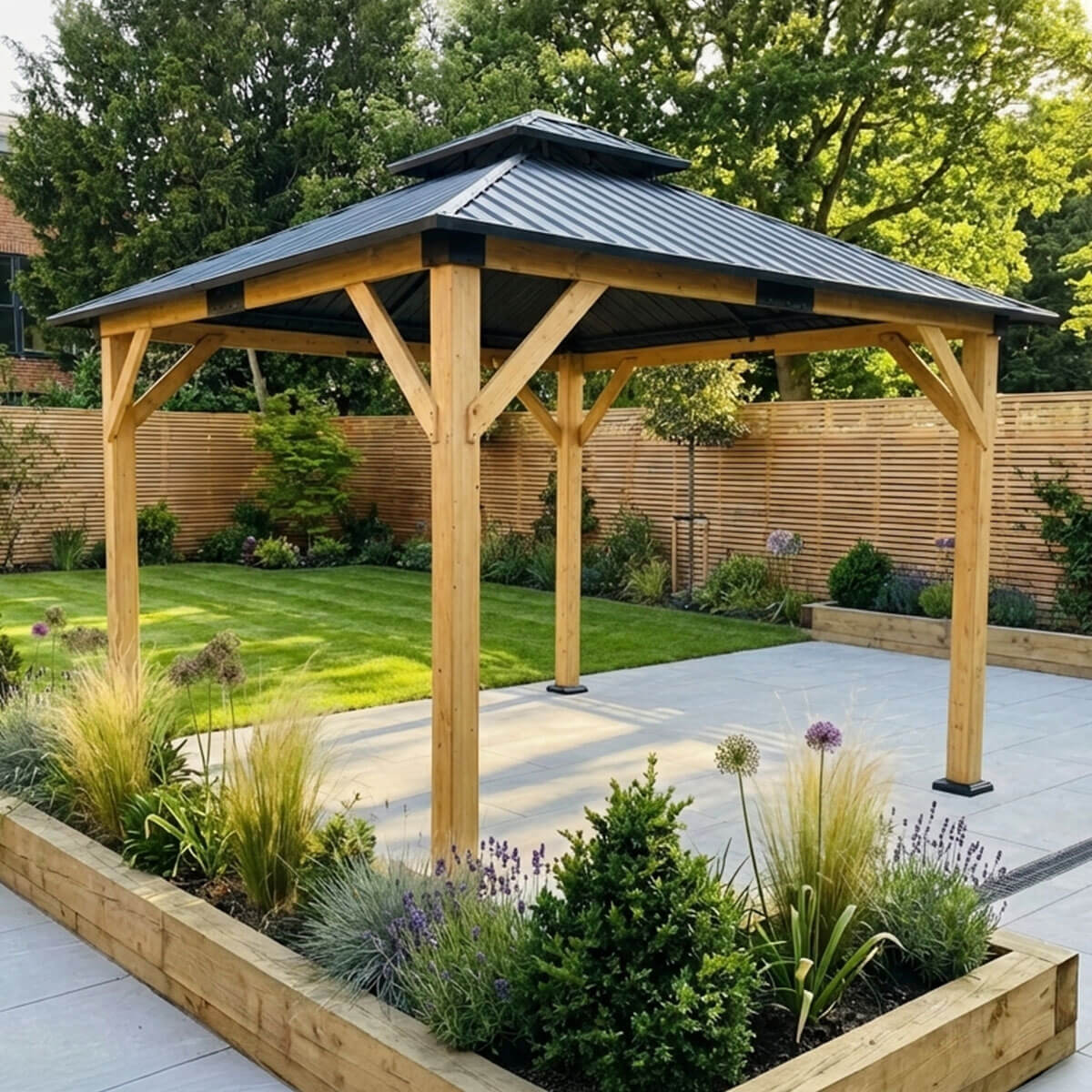 Ottawa 3 x 3 x 3.05m Cedar Wood Frame with Double Roof - SGP Garden Ltd