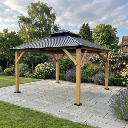 Ottawa 3 x 3 x 3.05m Cedar Wood Frame with Double Roof - SGP Garden Ltd
