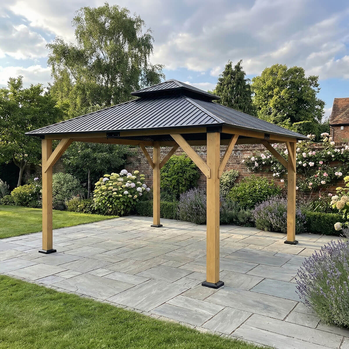 Ottawa 3 x 3.65 x 3.05m Cedar Wood Frame with Double Roof - SGP Garden Ltd